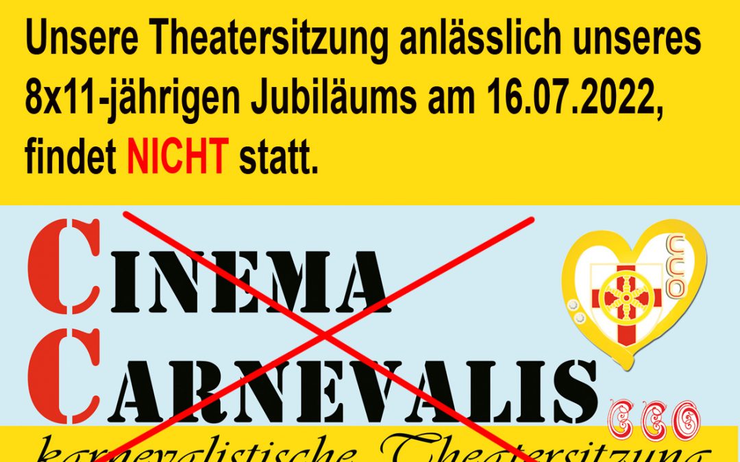 Jubiläumsabend Cinema Carnevalis findet nicht statt